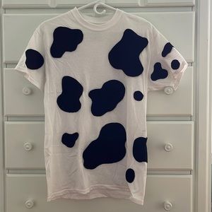 Homemade cow print tee.